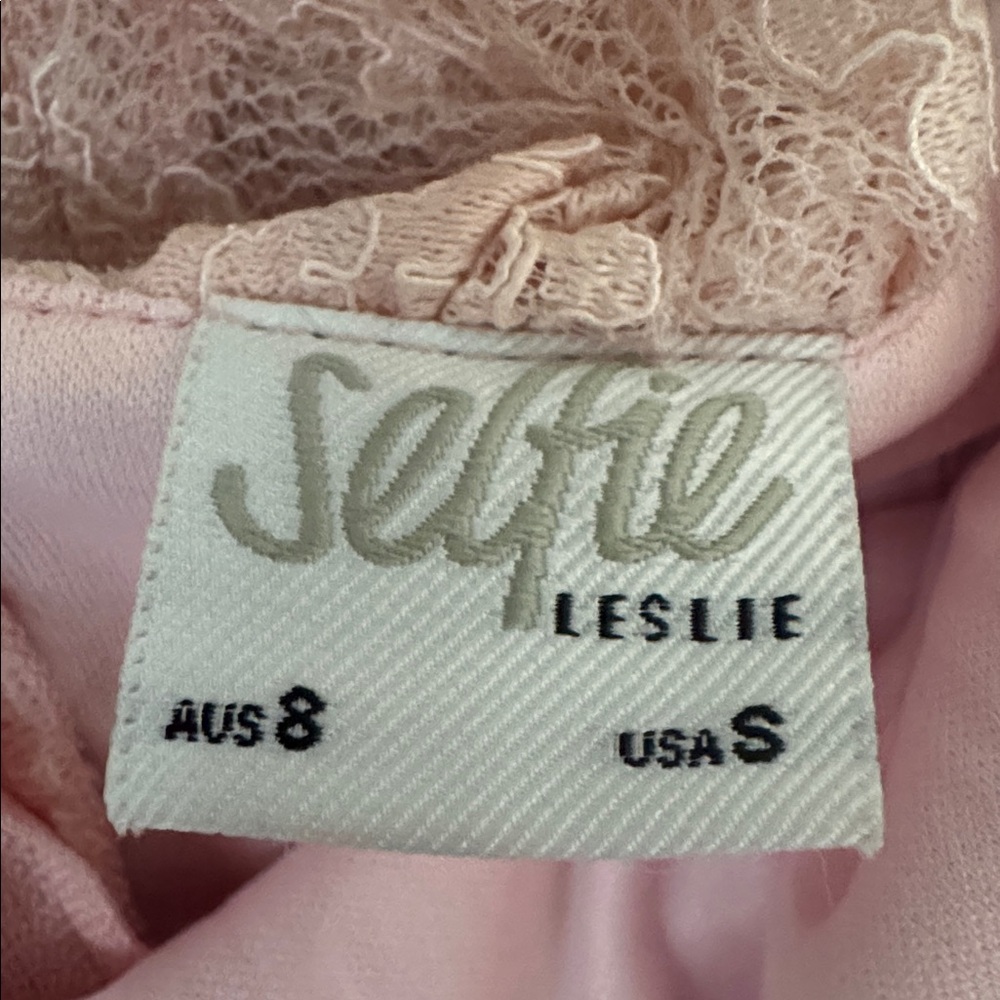 Selfie Leslie Matilda Frill Pink Strapless Lace Dress in blush - Picture 7 of 10